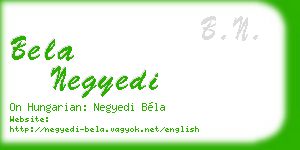 bela negyedi business card