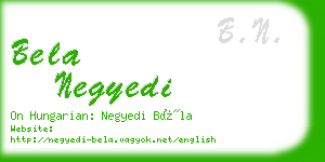 bela negyedi business card